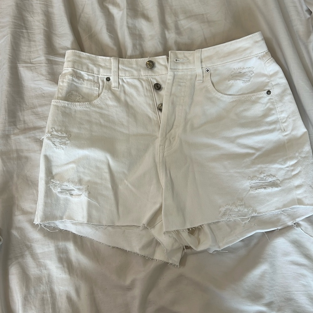White Distressed Jean shorts